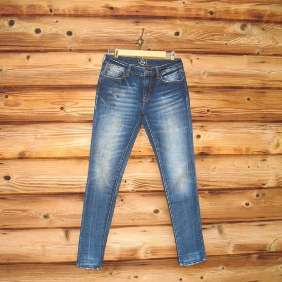 Rock Revival Remix Vintage Blue Mid Rise Skinny Jeans - Picture 4 of 12